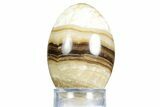 Swirling Polished Chocolate Calcite Egg - Pakistan #350184-1